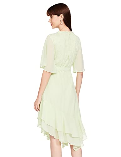 AND Women's Polyester A-Line Mini Dress (SS22AJ108DRPG_Lime_8)