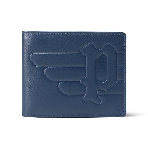 Police Men's Black Genuine Leather Wallet | Bi-Fold Coin Wallet with Card Slots & Coin Pocket | Elegant, Durable & Compact | Ideal for Everyday Use & Gifting (Navy)