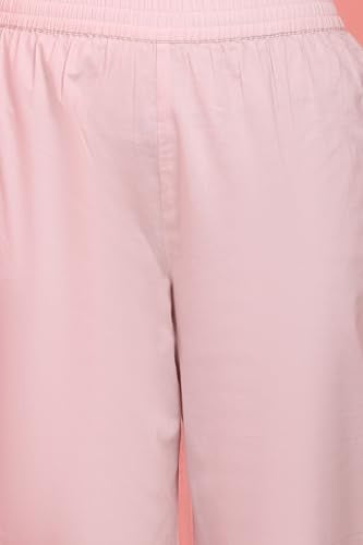 Wishful Women's Pastel Pink Embroidered Festive Anarkali Kurta, Pants and Dupatta Set (Size: XL)-SP12463-221478