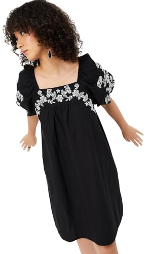 Max Kalki x Max Women Embroidered Dress(Black_S)