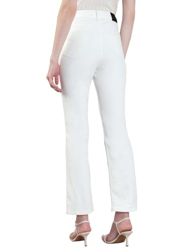 VERO MODA Women's Bootcut Fit High Rise White Jeans