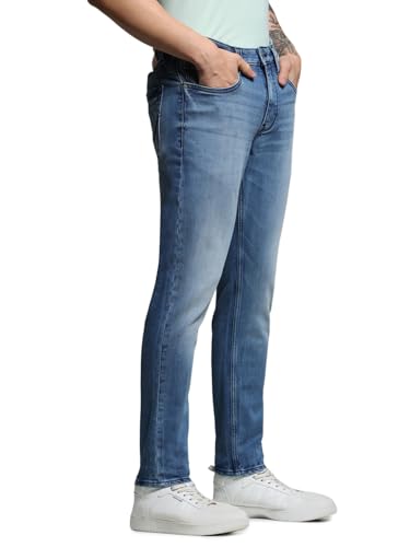 Jack & Jones Men Solid Slim Fit Mid Rise Stretchable Blue Jeans