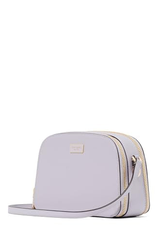 kate spade new york Serena Pebbled Leather Double Zip Dome Crossbody, Lavender Cream, One Size