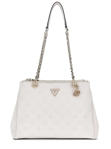 GUESS Off White Textured Cresidia Status Satchel Bag