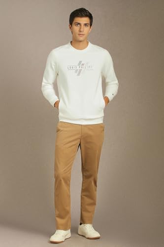 Men Casual White Graphic Print Sweatshirt