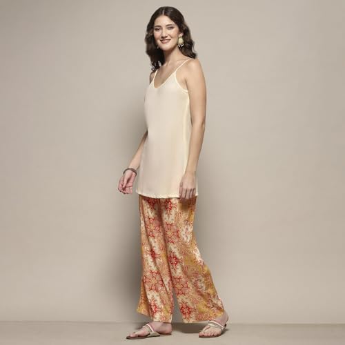 BIBA Women Polyester Printed Suit Set (SKD9851SS24YEL_Yellow