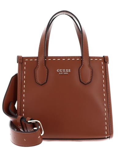 GUESS Polyester Stylish Silvana Mini Tote Bag (Cognac)