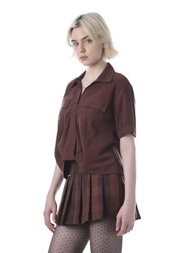 ONLY Women's Solid Regular Fit Brown Shirt