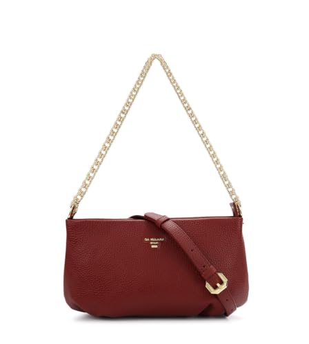 Da Milano Leather Shoulder Bag for Women - Cherry Red (LB-00289OL)