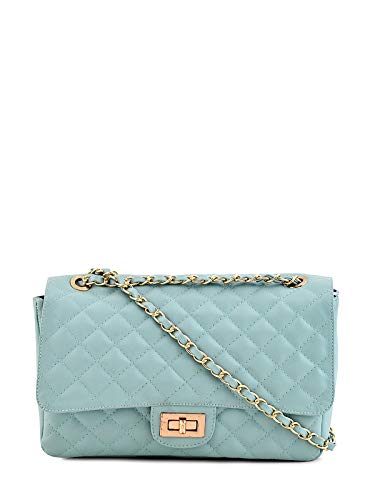 Lychee bags Women Pu Quilted Blue Sling And Handbags
