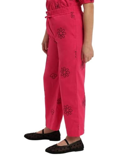 VERO MODA Girl Mid Rise Relaxed Fit Pink Pants