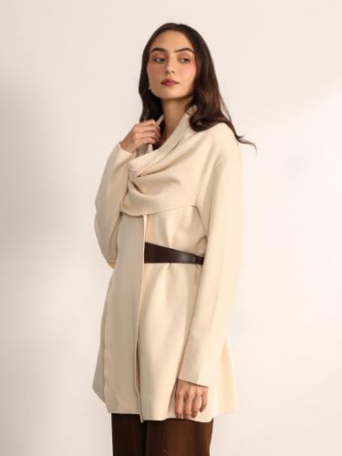 Kazo Women's Scarja Jacket With Belt (Beige M)