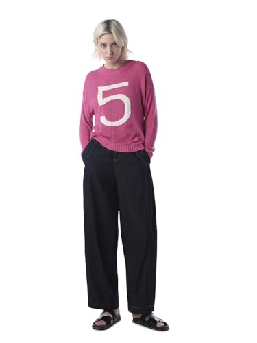 ONLY Women's Typographic Regular Fit Pink Sweater