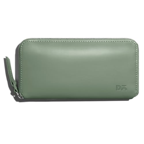 DailyObjects Sap Green Vegan Leather Women's Classic Zip Wallet|Made with PU Leather Material||20 Slip Pockets for Cards|Slim and Easy to Carry in Bag|Big Size Clutch with Card Holder