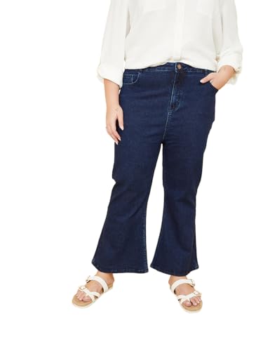 Max Women Washed Flared Jeans(Blue_42,)