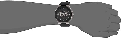 BOSS Taper Qtz Fashion Chrono Black Tonneau Dial Men's Watch|Black Leather Material|Black Color Band - 1514085