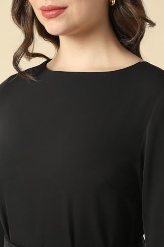 Women Black Solid Casual Dress