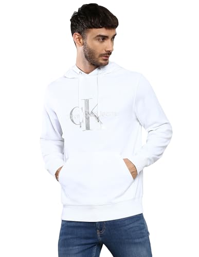 Calvin Klein Mens White Solid Sweat Shirt (XXL)