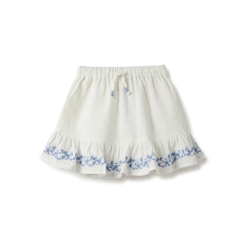 United Colors of Benetton Embroidered Regular Fit Ruffled Skirt (Size: 2-3 Years)-25P444HZG016G101 White