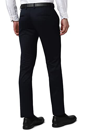 Van Heusen Men's Mid Rise Slim Pants (VHTFFSLBN58857_Black_36)