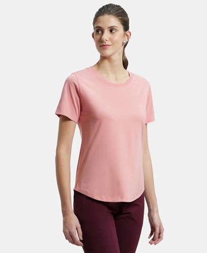 Jockey Crew Neck Relaxed Fit T-Shirt For Women Aw88_Brandied Apricot_Xl