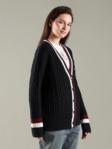 Relaxed Fit Cotton V-Neck Sweater