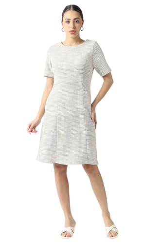 Van Heusen Women's Polyester Blend Modern Knee-Length Dress (VWCDCRGFG73840_Beige