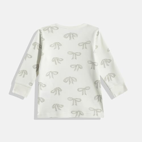 Mothercare Girls Printed Full Sleeves 4-Piece Top and Pyjama Set - Ivory