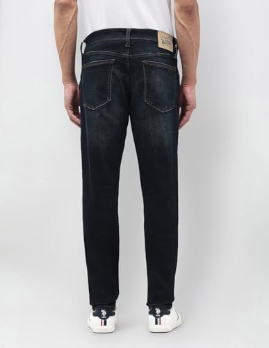 U.S. Polo Assn. Denim Co. Men's Brandon Slim Tapered Fit Blue Jeans (UDJEN1844_Blue_36)