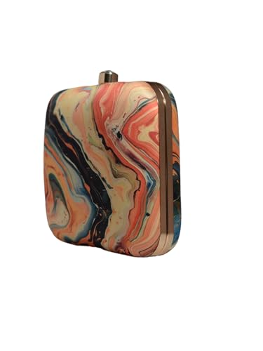 Flow Art Printed Clutch