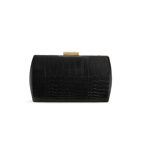 Lavie Lx Glossy Synthetic Zipper Closure Women's Clutch (BLACK, LARGE)