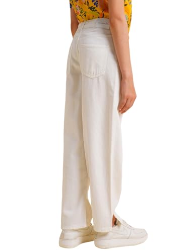 VERO MODA Girl's Loose Fit Mid Rise White Jeans