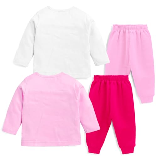 Kuchipoo Baby Girl Regular Fit Cotton Printed T-Shirts and Pyjamas Set (KUC-PSUT-123, 6-7 Years, Multi-Colored)