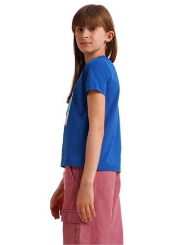 VERO MODA Girl's Regular Fit Blue T-Shirt
