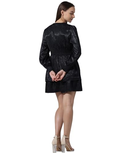 ONLY Women's Polyester A-Line Above The Knee Dress (15337322- Anthracite