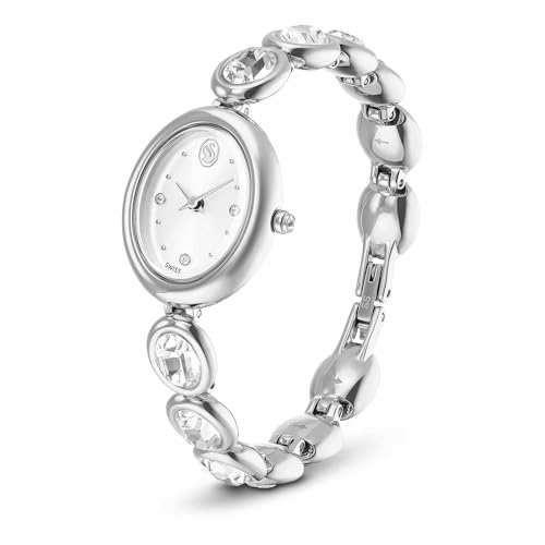 Swarovski Imber Oval Watch, Swiss Made, Metal Bracelet, Silver Tone, Stainless Steel