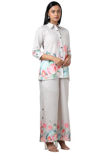 Soch Women Beige Linen Floral Print Co-Ord Set