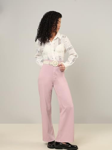 VERO MODA Womens Wide Leg Jeans Dusty Pink