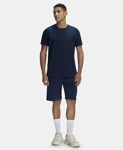 Jockey Men's Cotton Shorts (SP26-0103-NAVY Navy L)