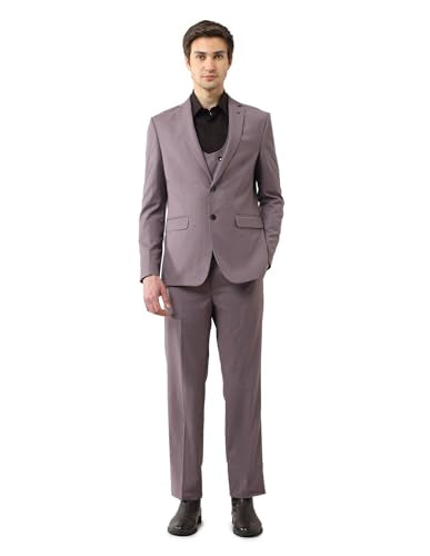 Arrow Men's Polyester Business Suit Pants Set (ARAJSU5567_Light Purple