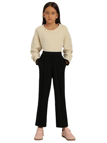 VERO MODA Girl's Solid Regular Fit High Rise Black Pants