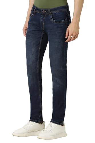 Peter England Men Navy Dark Wash Low Skinny Fit Jeans