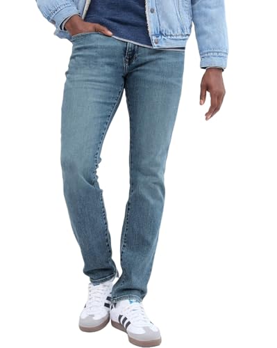 GAP Men’s Mid-Wash Skinny Fit Mid Rise Stretchable Jeans, Medium Blue,30/32