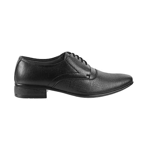 Metro Men Black Leather Men Flat Shoes (19-6100-11-41) Size (7 UK/India (41EU))