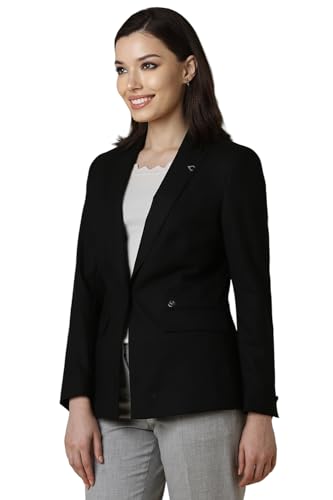 Allen Solly Women's Blazer (AHBZWRGFN85389_Black_XS