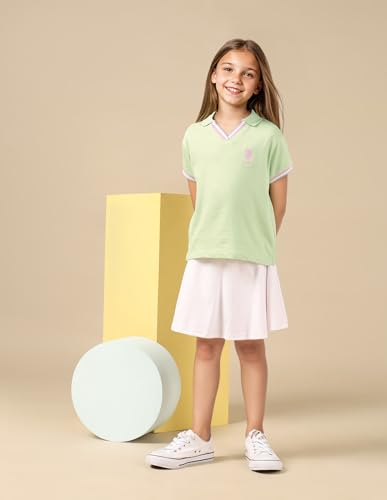 U.S. POLO ASSN. Kids 0 Cotton Solid Short Sleeves Polo Collar T-Shirts (UGTSH0426_Green_12M)