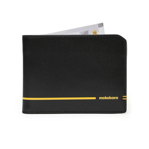 MOKOBARA Stash Bifold Wallet Leather Original RFID Blocking Purse Black