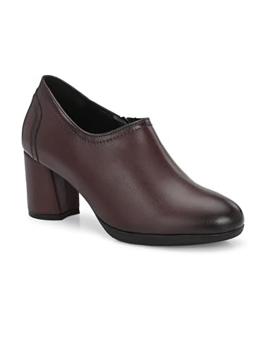 Delize Womens Brown/Cherry mid Heel Shoes (Brown, Numeric_5)