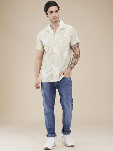 Being Human Green Regular Fit Regular Collar Men's Shirt Clothing