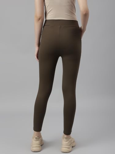Latin Quarters Women Olive Green Solid High Rise Casual Jegging_S